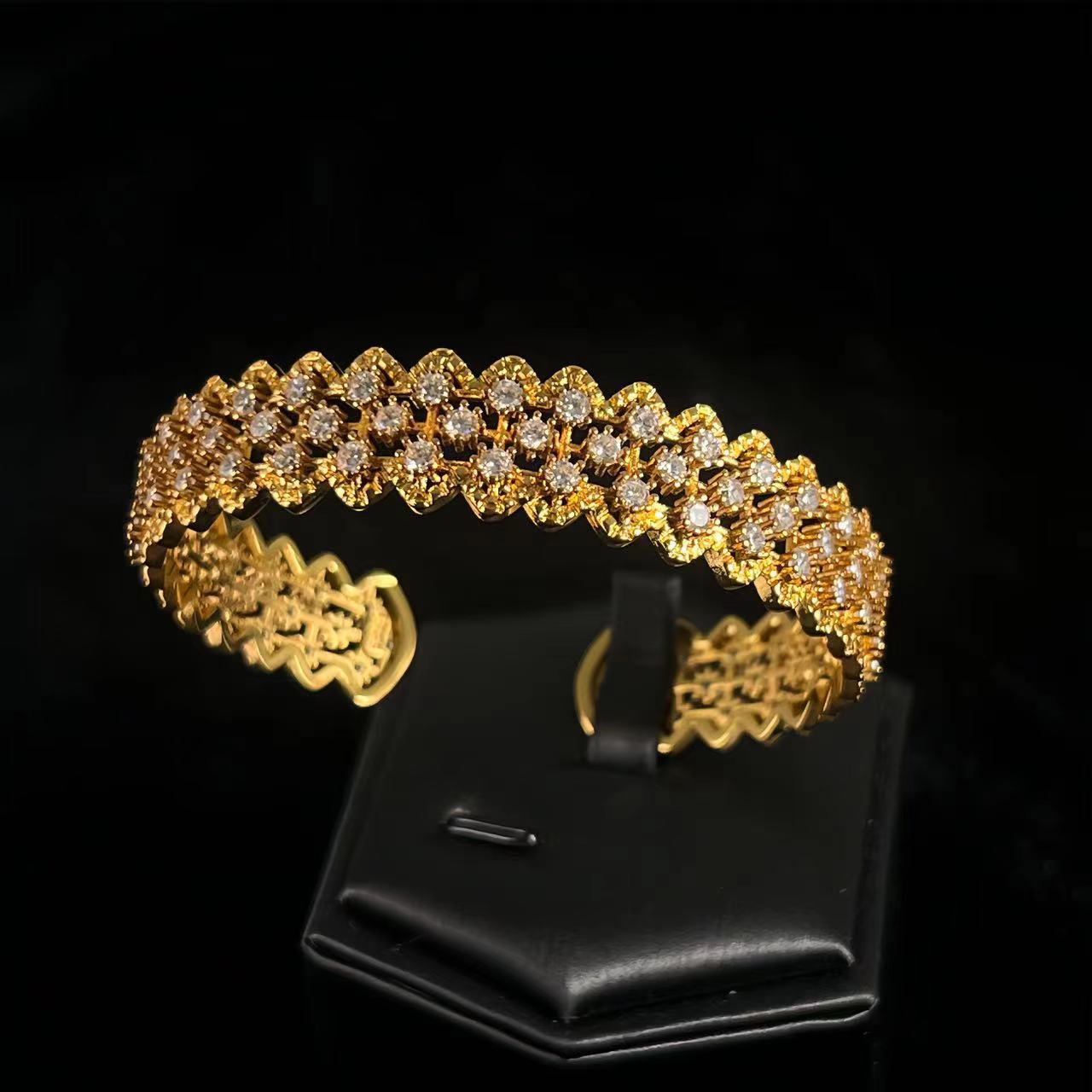 Italian Vintage Buccellati-Style 18K Gold-Plated Bracelet