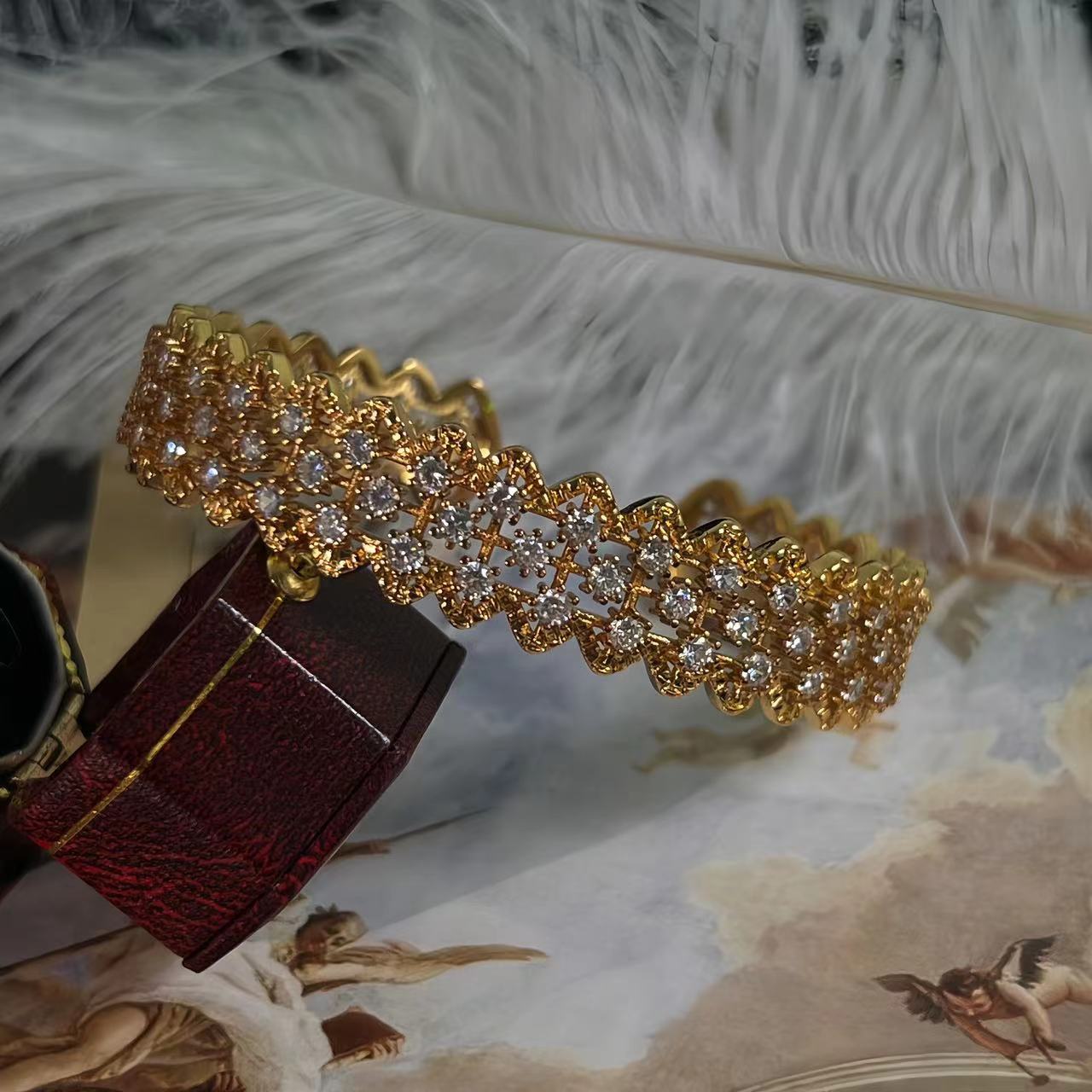 Italian Vintage Buccellati-Style 18K Gold-Plated Bracelet