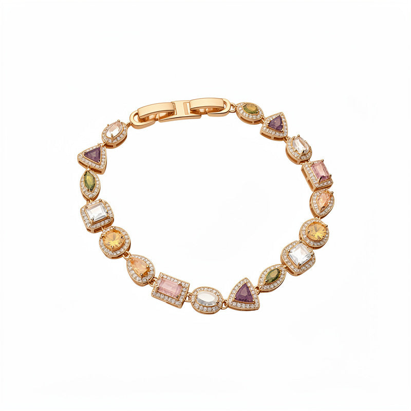 Bracciale con pietre preziose, stile di nicchia e sofisticato, alla moda.