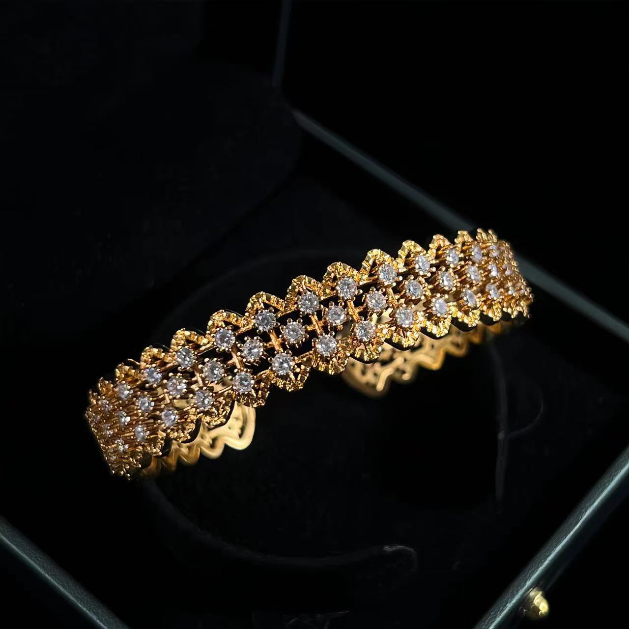 Italian Vintage Buccellati-Style 18K Gold-Plated Bracelet