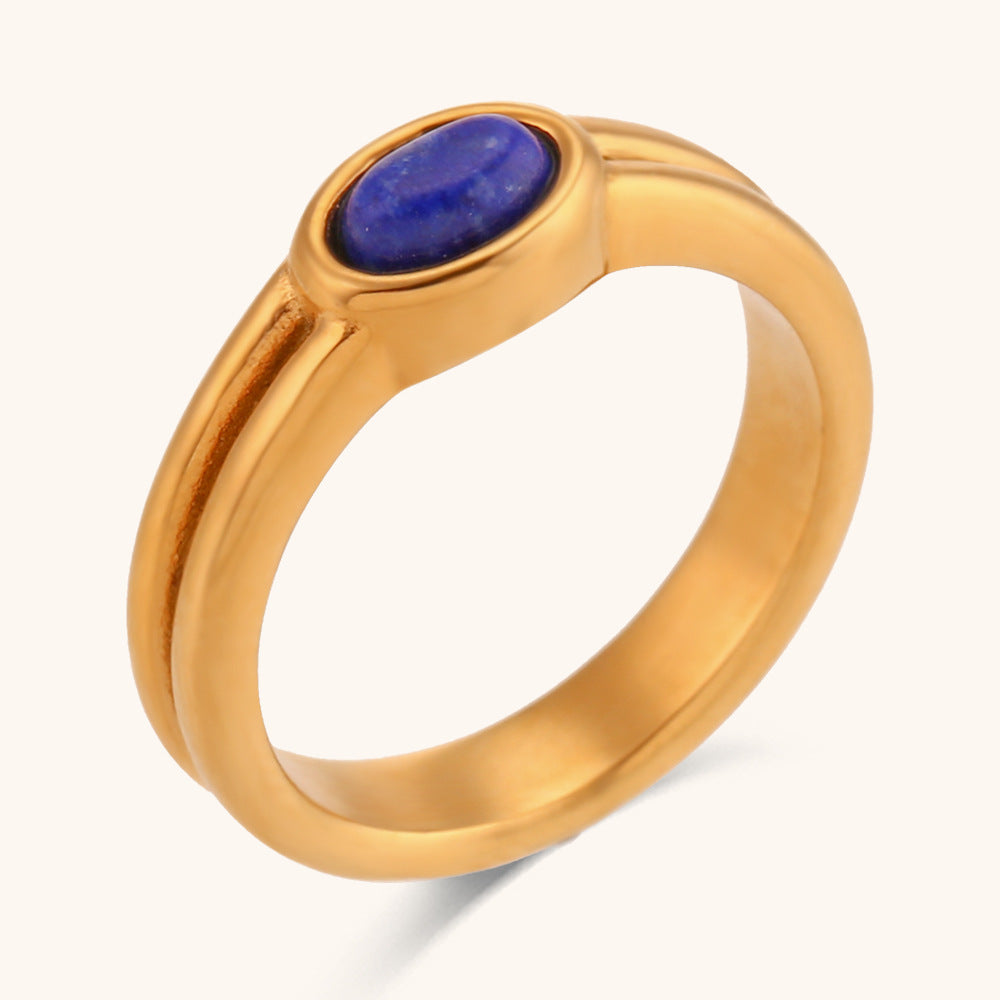 Striped Natural Stone Ring For Women