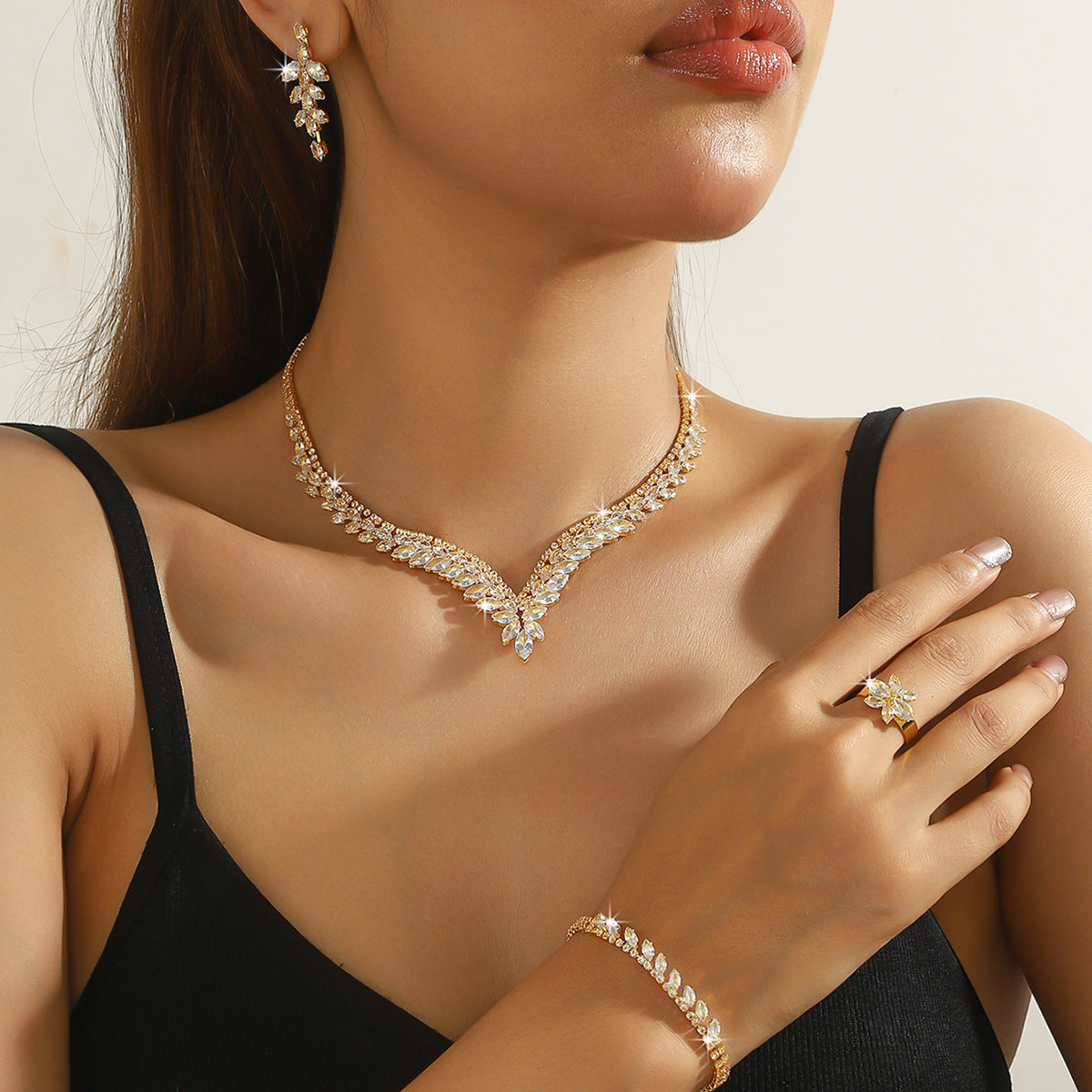 Creative High-End Crystal Zircon Womens Necklace