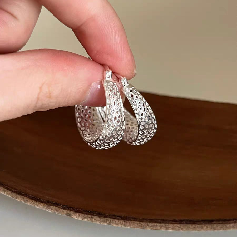 paio di orecchini a cerchio larghi in argento sterling 999