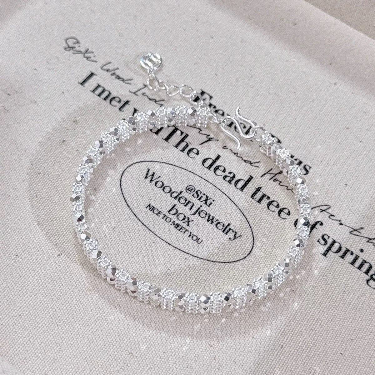 Bracciale in argento sterling 999 con perline
