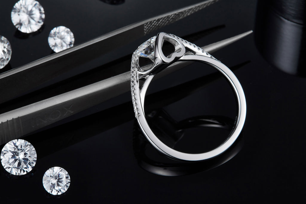 Bague de luxe en argent S925, 1 carat