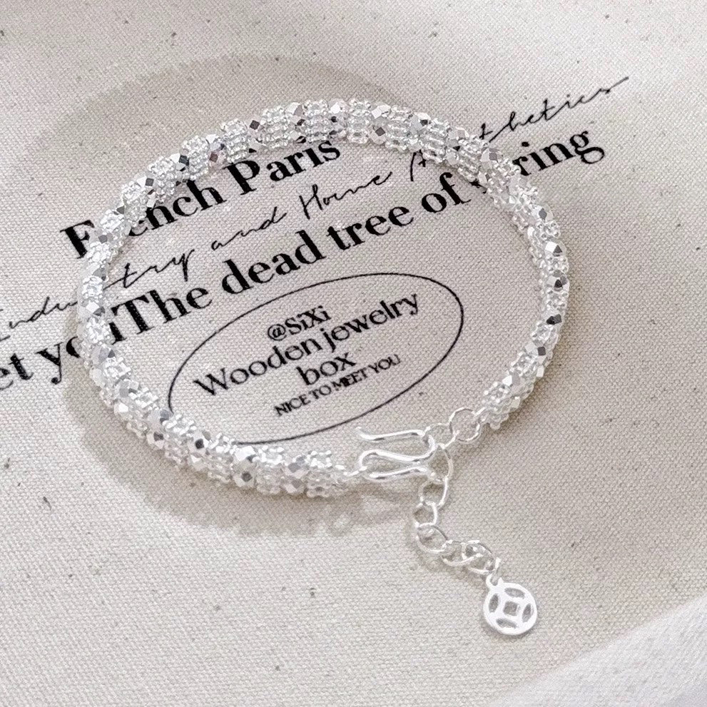 Bracciale in argento sterling 999 con perline