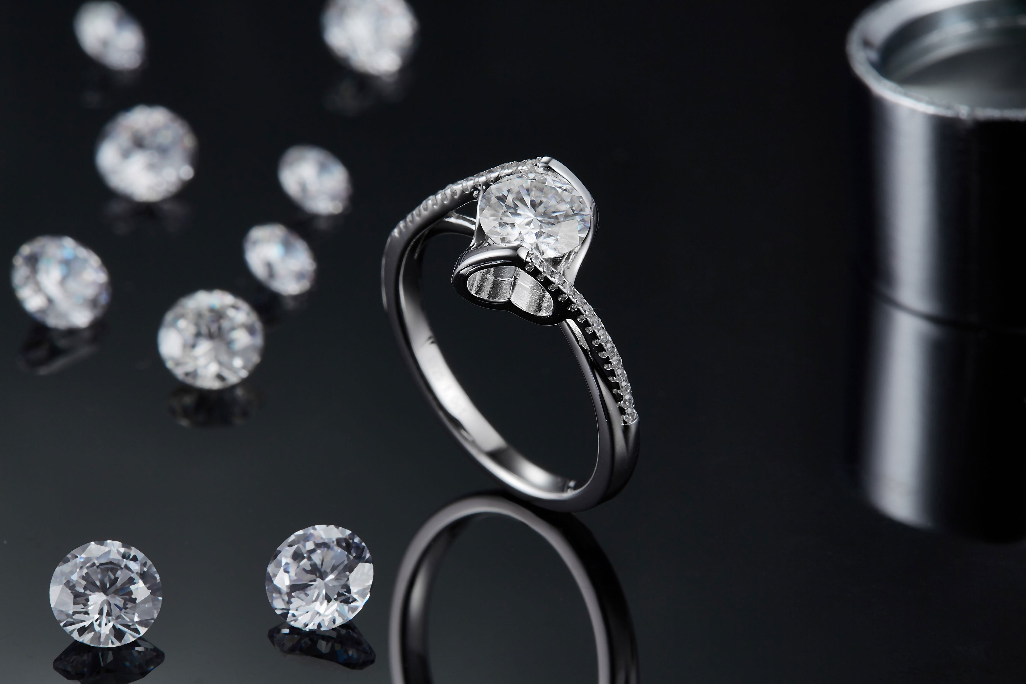 Anello in argento da 1 carato, lussuoso,S925