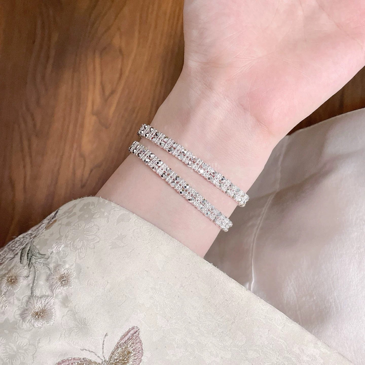 Bracciale in argento sterling 999 con perline