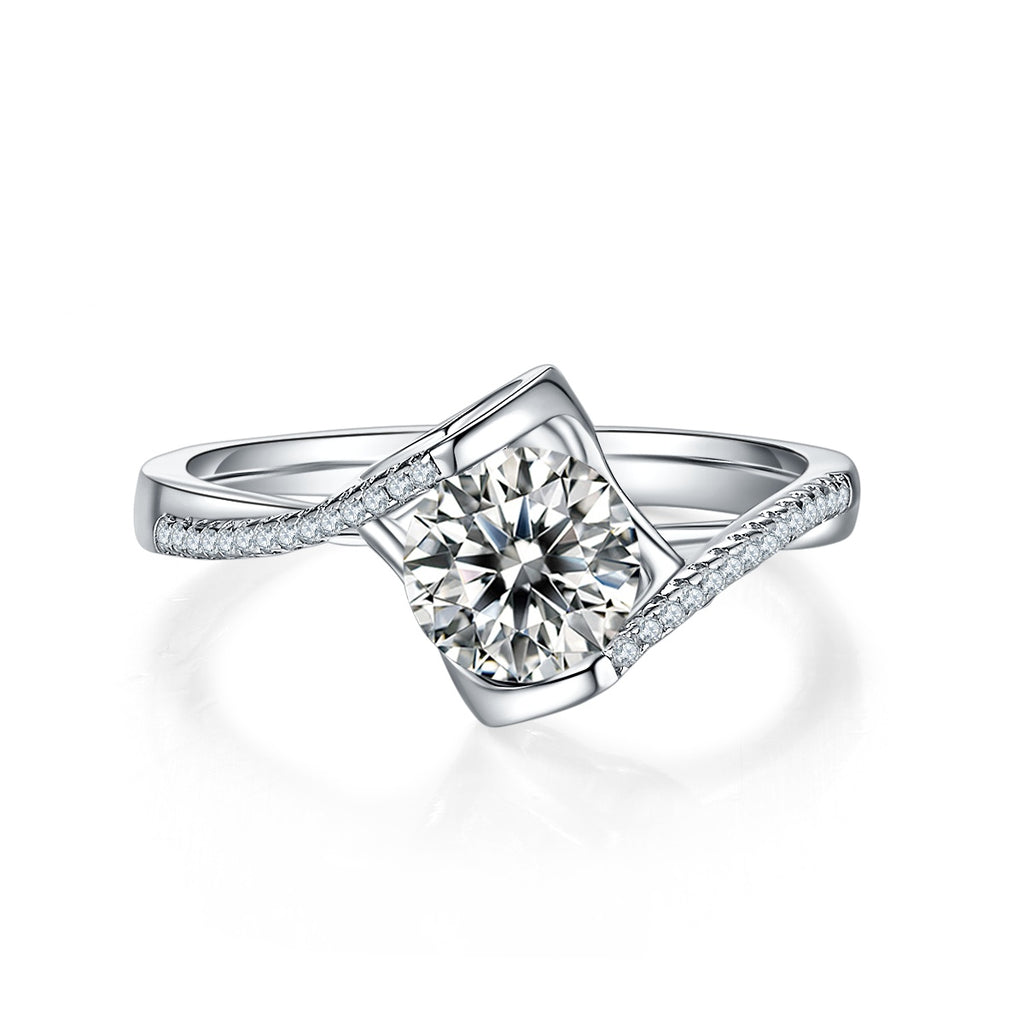 Bague de luxe en argent S925, 1 carat