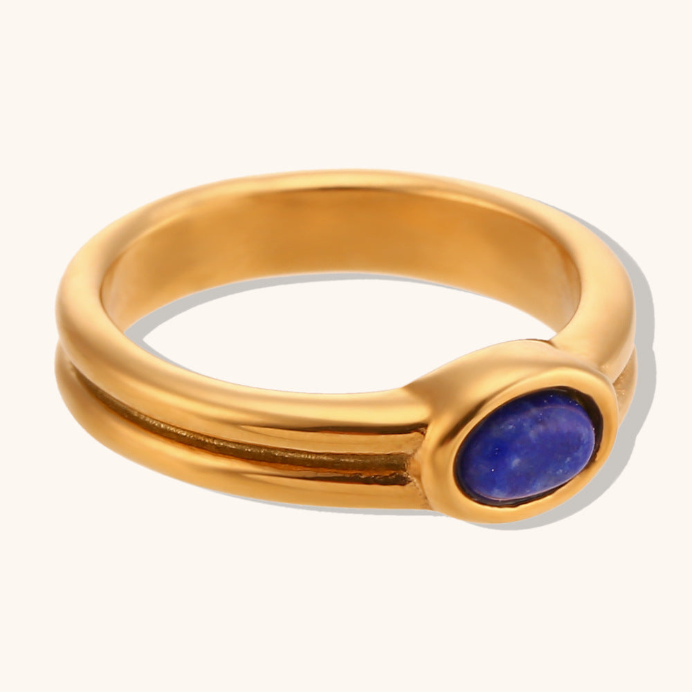 Striped Natural Stone Ring For Women