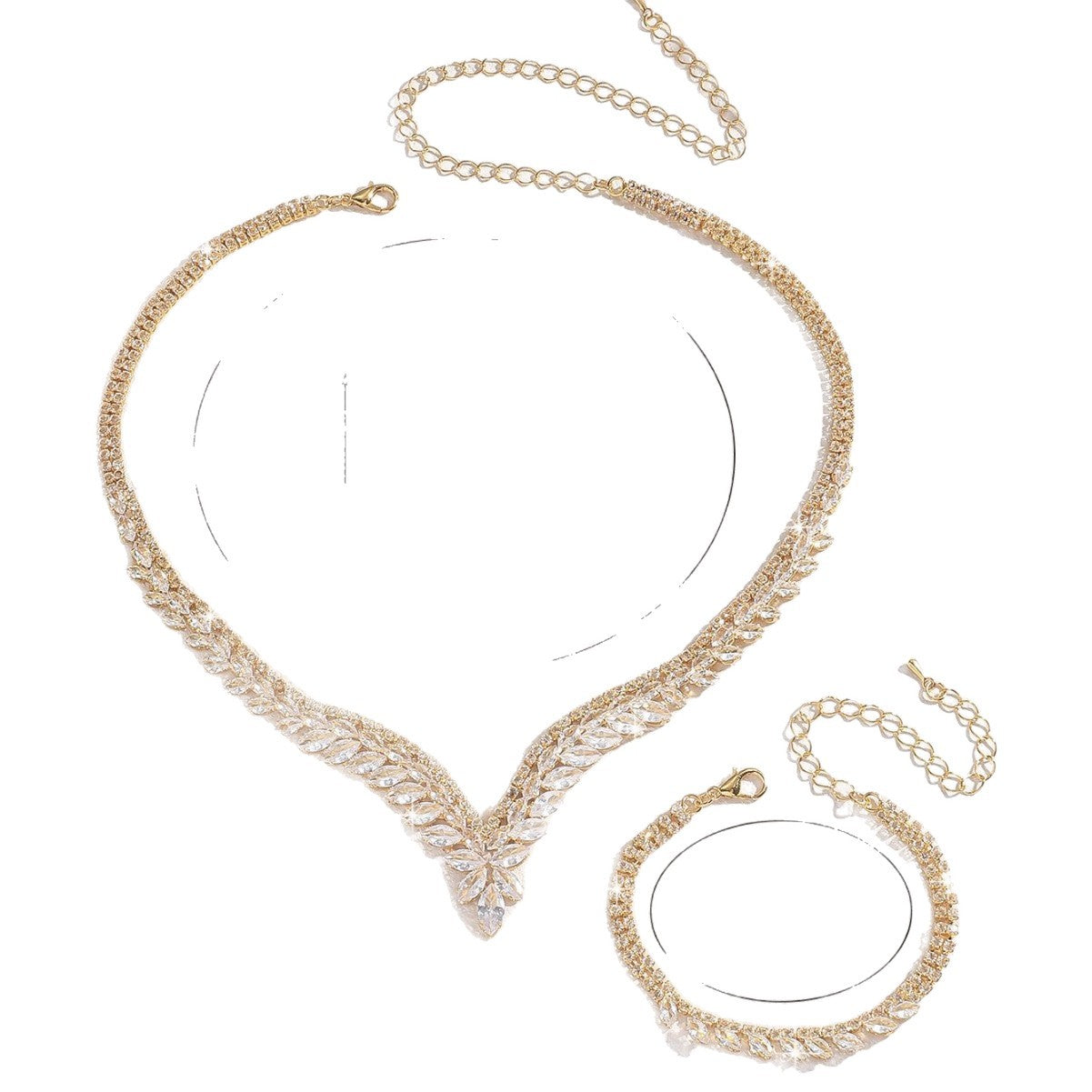 Creative High-End Crystal Zircon Womens Necklace