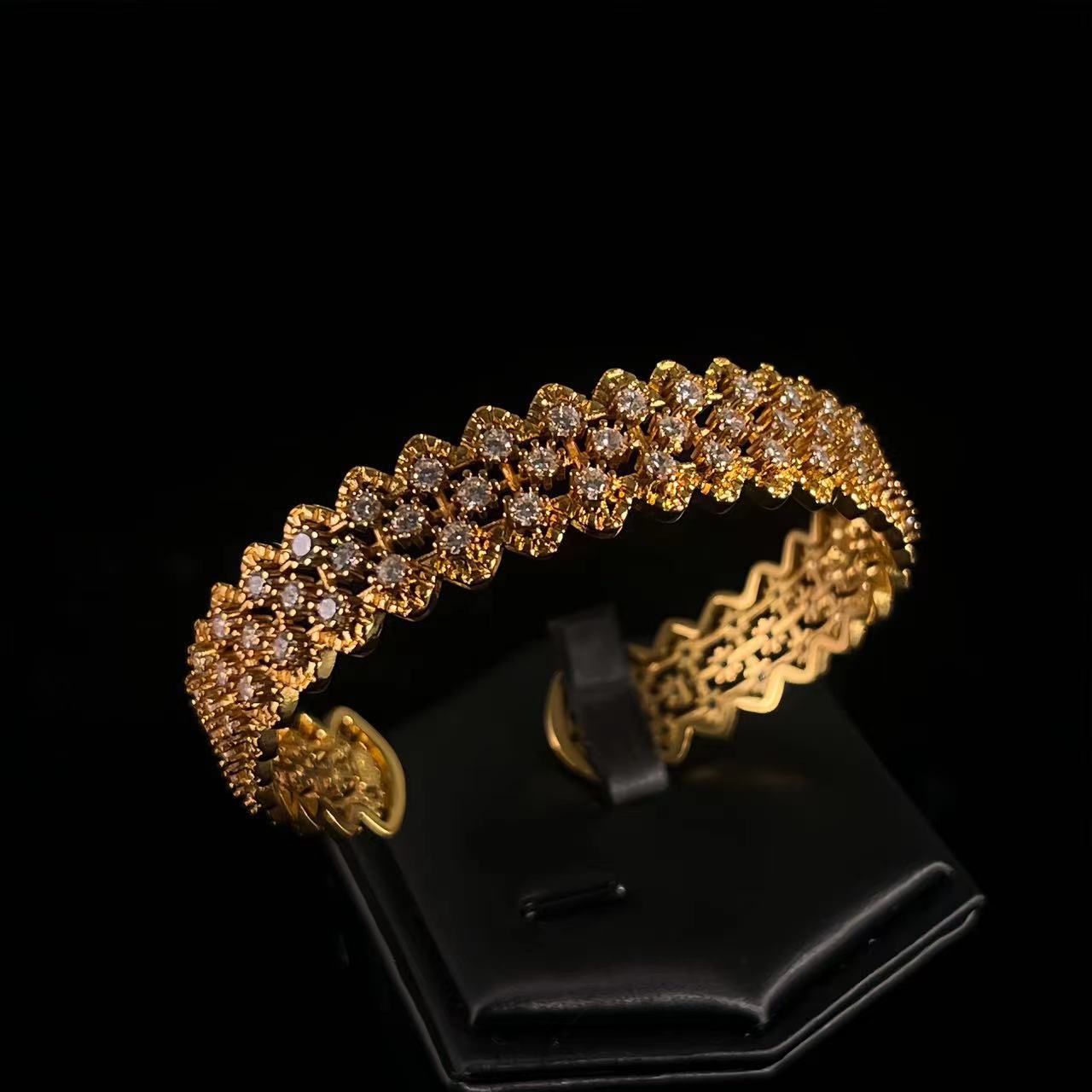 Italian Vintage Buccellati-Style 18K Gold-Plated Bracelet