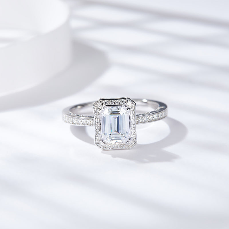 anello di lusso,  di alta qualità, argento S925 con placcatura in platino.