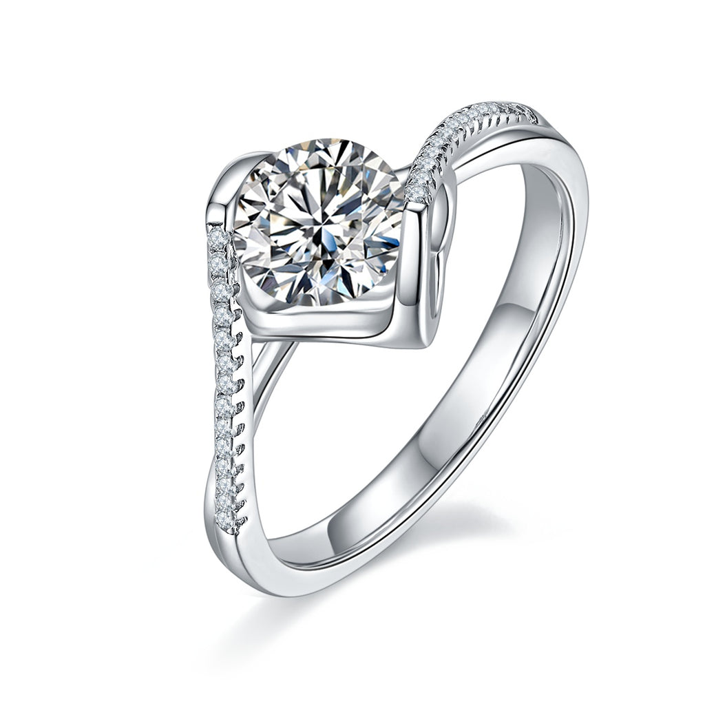 Bague de luxe en argent S925, 1 carat