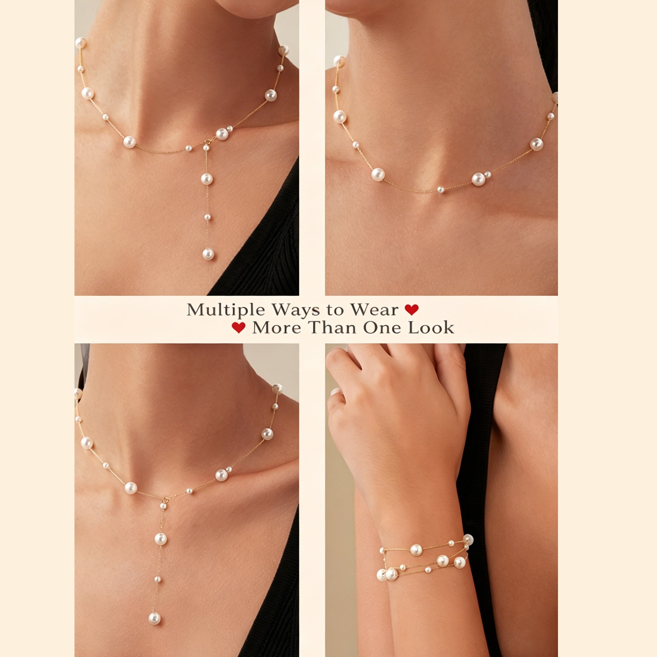 1pc 999 Sterling Silver Pearl Adjustable Necklace,